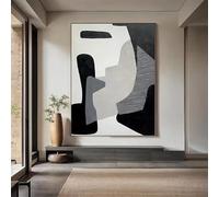 DFZEWKI Tableau abstrait géométrique beige et vert, art mural minimaliste Sabi, toile verte, décoration murale moderne verte (50 x 70 cm (20 x 28 po) / sans cadre)