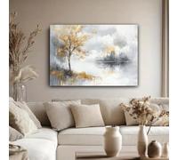 DFZEWKI Tableau abstrait géométrique dessiné, décoration murale pour salon, art mural esthétique sur toile (70 x 90 cm (26 x 35 po) / sans cadre)