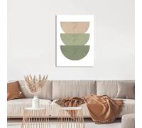 DFZEWKI Tableau abstrait nordique vert bohème avec feuilles de plantes, impression sur toile pour une décoration intérieure moderne (50 x 70 cm (20 x 28 po) / Sans cadre)