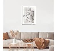 DFZEWKI Tableau abstrait représentant une femme aux formes géométriques (30 x 40 cm/sans cadre) - Décoration murale pour salon ou maison
