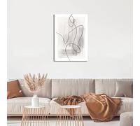 DFZEWKI Tableau abstrait représentant une femme aux formes géométriques (70 x 90 cm/sans cadre) - Décoration murale pour salon