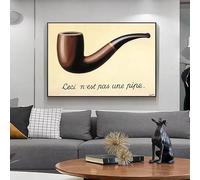 DFZEWKI Tableau sur toile « Ceci n'est pas une pipe » de Magritte, affiche et reproduction d'art mural pour la décoration du salon (40 x 50 cm/sans cadre)