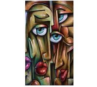 DFZEWKI Tableau sur toile représentant un visage de femme, art abstrait coloré, décoration intérieure pour le salon (50 x 100 cm (20 x 39 po) / sans cadre)