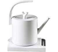 DFZHiuat Bouilloire électrique à col de cygne avec température variable, cafetière et théière de 1 litre, bouilloire à contrôle de température en acier inoxydable à ébullition rapide (blanc)