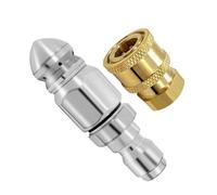 DFZHiuat Buse de jet d'égout pour nettoyeur haute pression, buse de nettoyage des canalisations en acier inoxydable pour tuyau de jet de canalisation, nez rotatif avec connecteur rapide 1 pièce