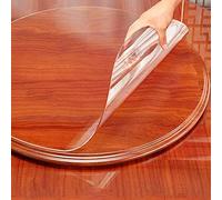 DG Catiee Nappe de Table en PVC Transparent, Protège-Table Rond, Tapis de Table en Plastique Transparent Antidérapant Imperméable Protecteur de Meubles (Rond 45CM)