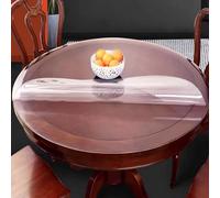 DG Catiee Nappe ronde en PVC transparent - Protection de table épaisse et imperméable et antidérapante - 120 cm, 1,5 mm (transparente)