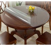 DG Catiee Protection de table ronde en PVC transparent, épaisse, propre, durable et résistante à la chaleur, tapis de bureau (100 cm, 1,5 mm, mat)