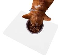 DG Catiee Tapis de nourriture en PVC transparent pour animal domestique, tapis de gamelle durable en PVC transparent, imperméable, antidérapant, facile à nettoyer (40 x 40 cm)