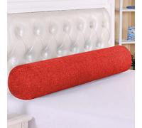 DG Catiee Traversin rond cylindrique pour tête de lit, coussin de soutien du cou, coussin doux et confortable pour canapé, lit et espace de fermeture (12 x 50 cm, rouge)