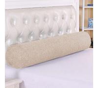 DG Catiee Traversin rond cylindrique pour tête de lit, coussin de soutien du cou, doux et confortable, coussin lombaire pour canapé, lit et espace de fermeture (20 x 90 cm, beige)