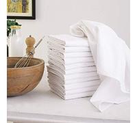 DG Collections Sac de Farine Les Serviettes Vaisselle, 100% Coton, Un Ensemble de 12 (27 x 27 Pouces), Multi-Purpose Vintage Blanc Cuisine Serviettes, très Doux, très Absorbant, Charpie,