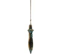 DG-EXODIF Pendule Thot en Œil de Tigre - Pendule Ronde Analogique - 8 cm - Bronze Ancien Monde