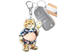 Dgayaeic Breloque pour Sac Chat - Pendentif Chat à Motif Acrylique avec Ventre à Presser - Breloque pour Sac Tote Bag Femme,pour Filles Femmes Enseignant Étudiants Vacances Anniversaire