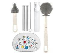 Dgayaeic Brosse pour biberon avec égouttoir et outils de nettoyage - Brosses pour le nettoyage, pour couvercles, pailles, tétons, tire-lait, collecteurs de lait maternel, suceurs et rainures