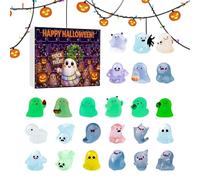 Dgayaeic Calendrier de compte à rebours d'Halloween | Calendrier de compte à rebours de 24 jours avec mini figurine de fantôme, sculpture de collection, décoration phosphorescente pour enfants
