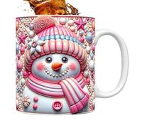 Dgayaeic Christmas Mugs,Mugs En Céramique | Mug 35cl avec Anse à Motif Bonhomme de Neige 3D pour Femmes Filles Fêtes Anniversaire Cuisine Vacances