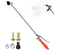 Dgayaeic Lance D'arrosage, Lance d'Arrosage en Métal, Réglable avec Raccord Rapide et Robinet d'Arrêt pour Arrosage Extérieur Jardin Arbustes Massifs Pelouse Potager Terrasse
