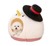 Dgayaeic Panier Couvert pour Chien - Mignon Chaud Fermé Bonhomme De Neige Meuble pour Animal avec Tapis Lavable,Lit Caverne Chien - pour Intérieur Hiver Bureau Chevet Fenêtre Chaise Canapé Pièce Abri