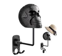Dgayaeic Porte-Casque Support Murale - Porte Chapeau Tête De Crâne Décoratif - Cintre Multifonction Murale pour Clés Vêtements Casques Chapeaux Salon Entrée Garage