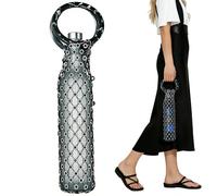 Dgayaeic Sac À Vin - Pochette Isotherme avec Poignée en Résine | Sac en Maille pour Bouteille de Vin | pour Pique-Nique Plage Anniversaire Mariage Réunions Familiales Banquets Quotidien