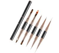 Dgayaeic Set de brosses à ongles double embout | Lot De 5 Stylos Dotting Double Embout - Outils De Pointillage Pour Ongles,Pour Application De Peinture Florale À Domicile, Salon, French Tip, Femmes,