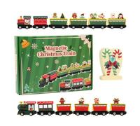 Dgayaeic Train de Noël magnétique, Jeu éducatif et interactif, en Bois, Train de Noël, Trains et tramways pour, décoration de Vacances Polyvalente, pour Tables, cheminées, fenêtres ou étagères