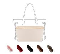 DGAZ Organisateur de Sac à Main en Soie pour LV Neverfull PM/MM/GM, Soyeux et Lisse, Fourre-Tout de Luxe (GM, Craie)