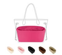 DGAZ Organisateur de Sac en Soie pour LV Neverfull (BB, Rose Lipstick)