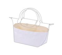 DGAZ Organisateur de sac léger pour les sacs Longchamp Le Pliage Large Short Handle, Papier Dupint Sac intérieur de luxe en soie et insert de sac (Craie)