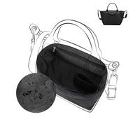 DGAZ Organiseur de sac à main pour la série Le Pliage Xtra, extérieur en papier Dupont imperméable, intérieur en soie, avec compartiment zippé et porte-bouteille (Noir, Xtra XS)