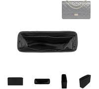 DGAZ Soie Organisateur de sac à main pour Chanel 2.55 Reissue Flap, Organisateur de sac à main soyeux et lisse, Organisateur de sac à main et de fourre-tout de luxe (Jumbo28, Noir)