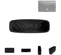 DGAZ Soie Organisateur de sac à main pour Chanel 2.55 Reissue Flap, Organisateur de sac à main soyeux et lisse, Organisateur de sac à main et de fourre-tout de luxe (24, Noir)