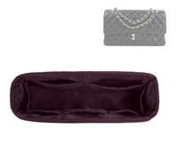 DGAZ Soie Organisateur de sac à main pour Chanel CF Classic Flap, Organisateur de sac à main soyeux et lisse, Organisateur de sac à main et de fourre-tout de luxe (Mini 17, Fuchsia)