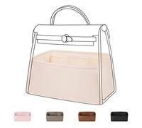 DGAZ Soie Organisateur de sac à main pour Herbag 31/39/50, Organisateur de sac à main soyeux et lisse, Organisateur de sac à main et de fourre-tout de luxe (HB31, Craie)