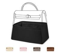 DGAZ Soie Organisateur de sac à main pour Herbag 31/39/50, Organisateur de sac à main soyeux et lisse, Organisateur de sac à main et de fourre-tout de luxe (HB31, Noir)
