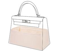 DGAZ Soie Organisateur de sac à main pour Hermès Kelly 25/28/32/35, Organisateur de sac à main et de fourre-tout de luxe (KL35, Craie)