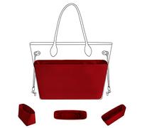 DGAZ Soie Organisateur de sac à main pour LV Neverfull PM/MM/GM, Organisateur de sac à main soyeux et lisse, Organisateur de sac à main et de fourre-tout de luxe (MM, Rouge Vineux)