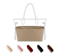 DGAZ Soie Organisateur de sac à main pour Neverfull PM/MM/GM, Organisateur de sac à main et de fourre-tout de luxe (MM, Chai)