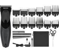 dgbcz-WAHL Haircut & Beard Tondeuse Cheveux et Barbe, Sans Fil, Rechargeable, Lame Waterproof Facile à Nettoyer, Ne Tire Pas Les Cheveux et N'arrache Pas Les Poils; 10 Sabots, Kit avec Ciseaux et 3 P
