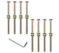 DGBRSM Lot de 8 écrous hexagonaux M6 x 80 mm en zinc coloré pour meubles, écrous à tête de lit, chaise, tête de lit avec clé