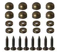 DGBRSM Lot de 8 vis décoratives en laiton pur avec capuchons utilisées comme vis de fixation de miroir (9 mm, bronze)