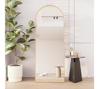 DGCZYXGL Miroir Complet Arqué 162x53cm,Miroir Pleine Longueur,Grand Miroir Arqué en Pleine Longueur avec Cadre en Aluminium,Miroir sur Pied Penché ou Suspendu pour Salon, Chambre, Couleur Or