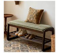 DGDHHSFJDJ Banc d'entrée avec Rangement à 2 Niveaux, Banc à Chaussures recouvert de Velours, étagère à Chaussures for Salon, Couloir, Banc de lit à Placer au Pied du lit(Green,100cm/39.37in)