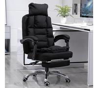 DGDHHSFJDJ Chaise de Bureau avec Repose-Pieds, Chaise Longue en Tissu Lavable, pivotante et réglable en Hauteur, adaptée à Divers scénarios d'utilisation/Noir / 43-52 cm