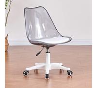 DGDHHSFJDJ Chaise de Bureau Moderne en Acrylique Transparent sans accoudoirs, pivotante à 360°, Hauteur réglable, Chaise d'ordinateur Ergonomique à roulettes