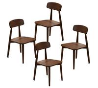 DGDHHSFJDJ Chaises de Salle à Manger en Bois Massif, Chaise d'appoint de Cuisine avec Dossier incurvé Confortable, for Salle à Manger, Salon, Chambre ou Studio(None,4PCS)