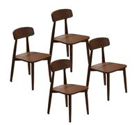 DGDHHSFJDJ Chaises de Salle à Manger en Bois Massif, chaises de Table minimalistes avec Dossier incurvé Confortable, for Cuisine, Salon, Chambre ou Studio(None,4PCS)