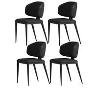 DGDHHSFJDJ Chaises de Salle à Manger Modernes - Chaise de Style Mid-Century Modern avec Dossier Minimaliste et Assise rembourrée, idéale for la Cuisine(Black,4PCS)