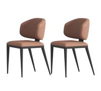 DGDHHSFJDJ Chaises de Salle à Manger Modernes - Chaise de Style Mid-Century Modern avec Dossier Minimaliste et Assise rembourrée, idéale for la Cuisine(Orange,2PCS)